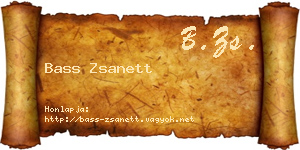 Bass Zsanett névjegykártya