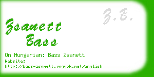 zsanett bass business card